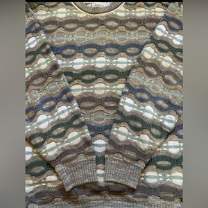 VTG Essay Linda Larson Men’s Large Sweater Pullover 3D 90s Y2K 80Cotton/20Linen